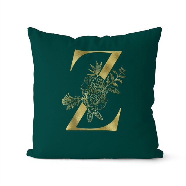 Retailhood™ Green Pillowcase Gold Letters