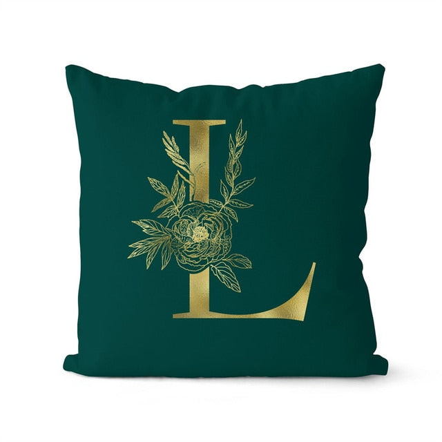 Retailhood™ Green Pillowcase Gold Letters