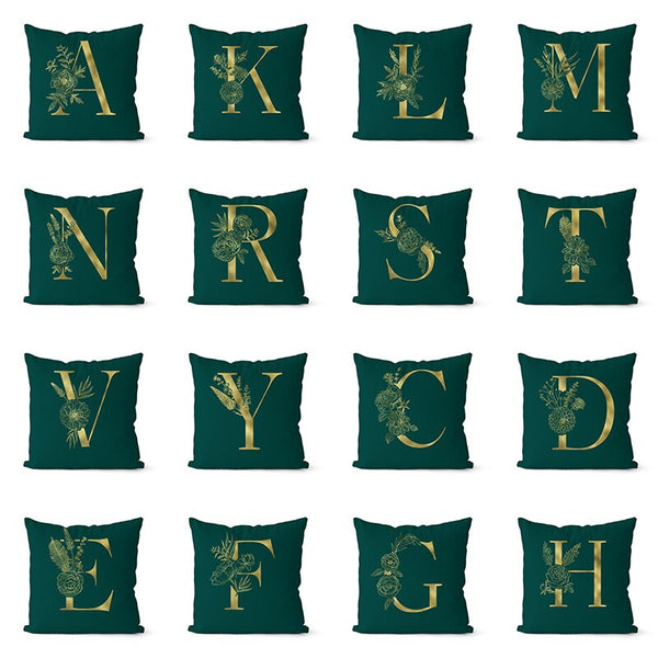 Retailhood™ Green Pillowcase Gold Letters