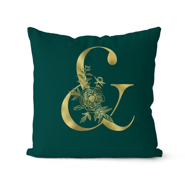 Retailhood™ Green Pillowcase Gold Letters