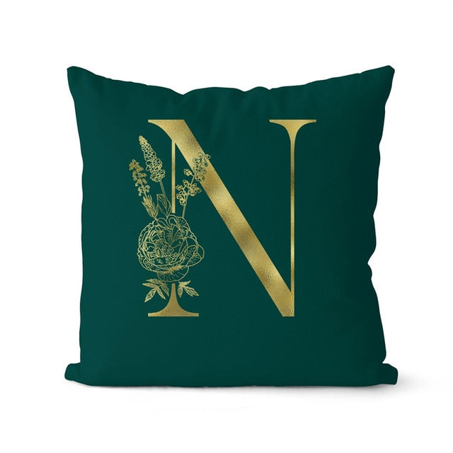 Retailhood™ Green Pillowcase Gold Letters