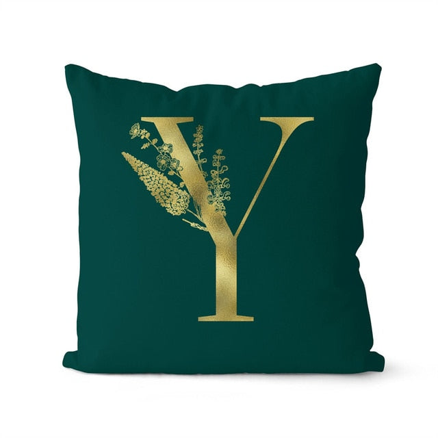 Retailhood™ Green Pillowcase Gold Letters