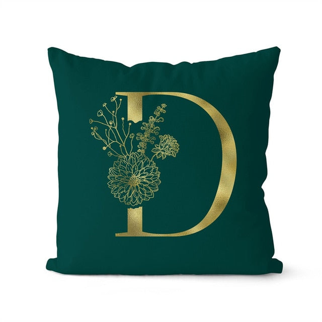 Retailhood™ Green Pillowcase Gold Letters