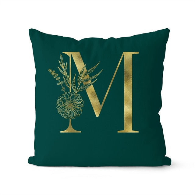 Retailhood™ Green Pillowcase Gold Letters