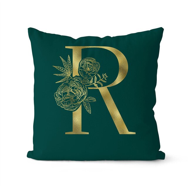 Retailhood™ Green Pillowcase Gold Letters