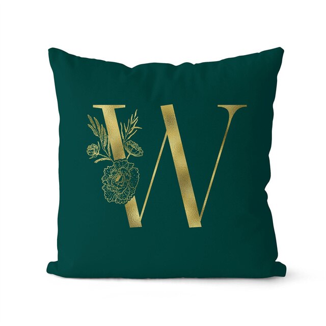 Retailhood™ Green Pillowcase Gold Letters