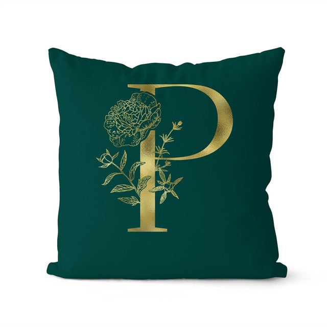 Retailhood™ Green Pillowcase Gold Letters