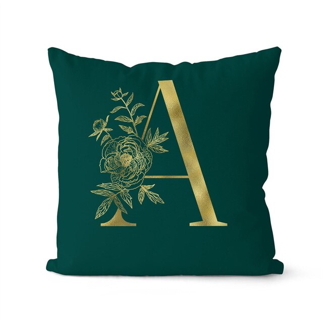 Retailhood™ Green Pillowcase Gold Letters