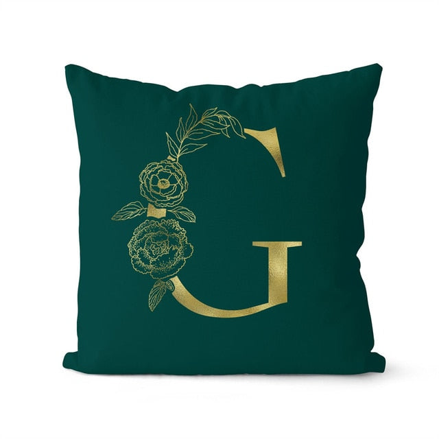 Retailhood™ Green Pillowcase Gold Letters