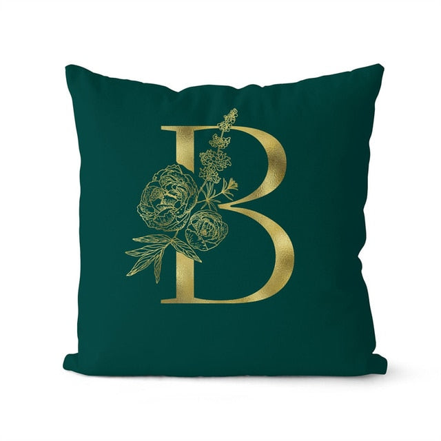 Retailhood™ Green Pillowcase Gold Letters