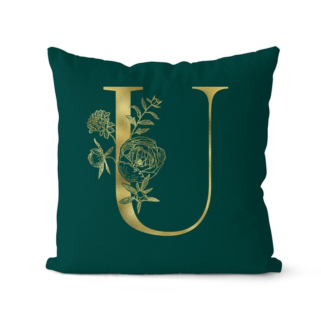 Retailhood™ Green Pillowcase Gold Letters