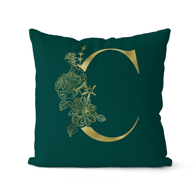 Retailhood™ Green Pillowcase Gold Letters