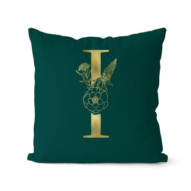 Retailhood™ Green Pillowcase Gold Letters