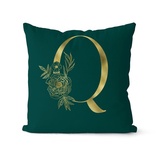 Retailhood™ Green Pillowcase Gold Letters