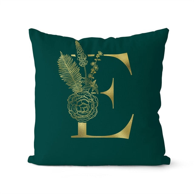 Retailhood™ Green Pillowcase Gold Letters