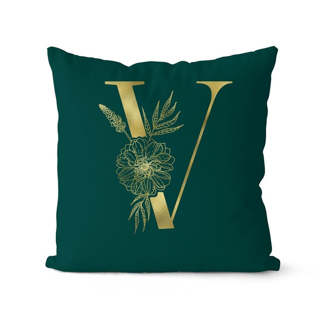 Retailhood™ Green Pillowcase Gold Letters