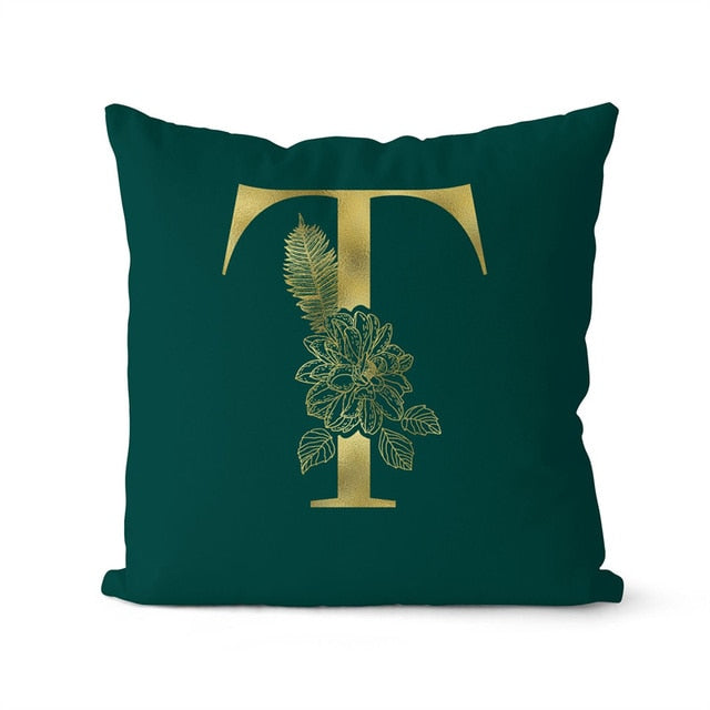 Retailhood™ Green Pillowcase Gold Letters