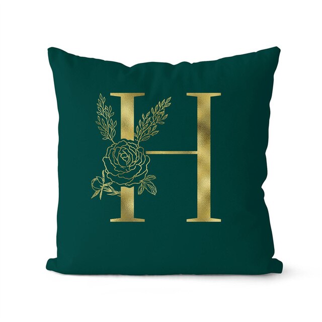 Retailhood™ Green Pillowcase Gold Letters