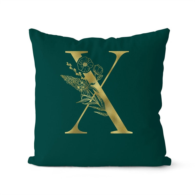 Retailhood™ Green Pillowcase Gold Letters